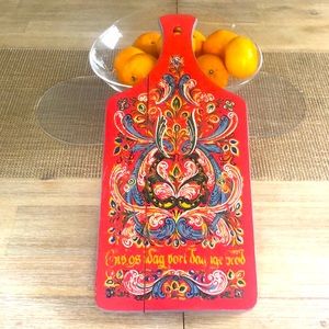 Folk Art Vintage Handpainted Wooden Wall Art 70s